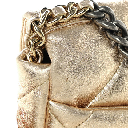 Chanel Metallic Lambskin Quilted Medium 19 Flap Gold 11 of 13