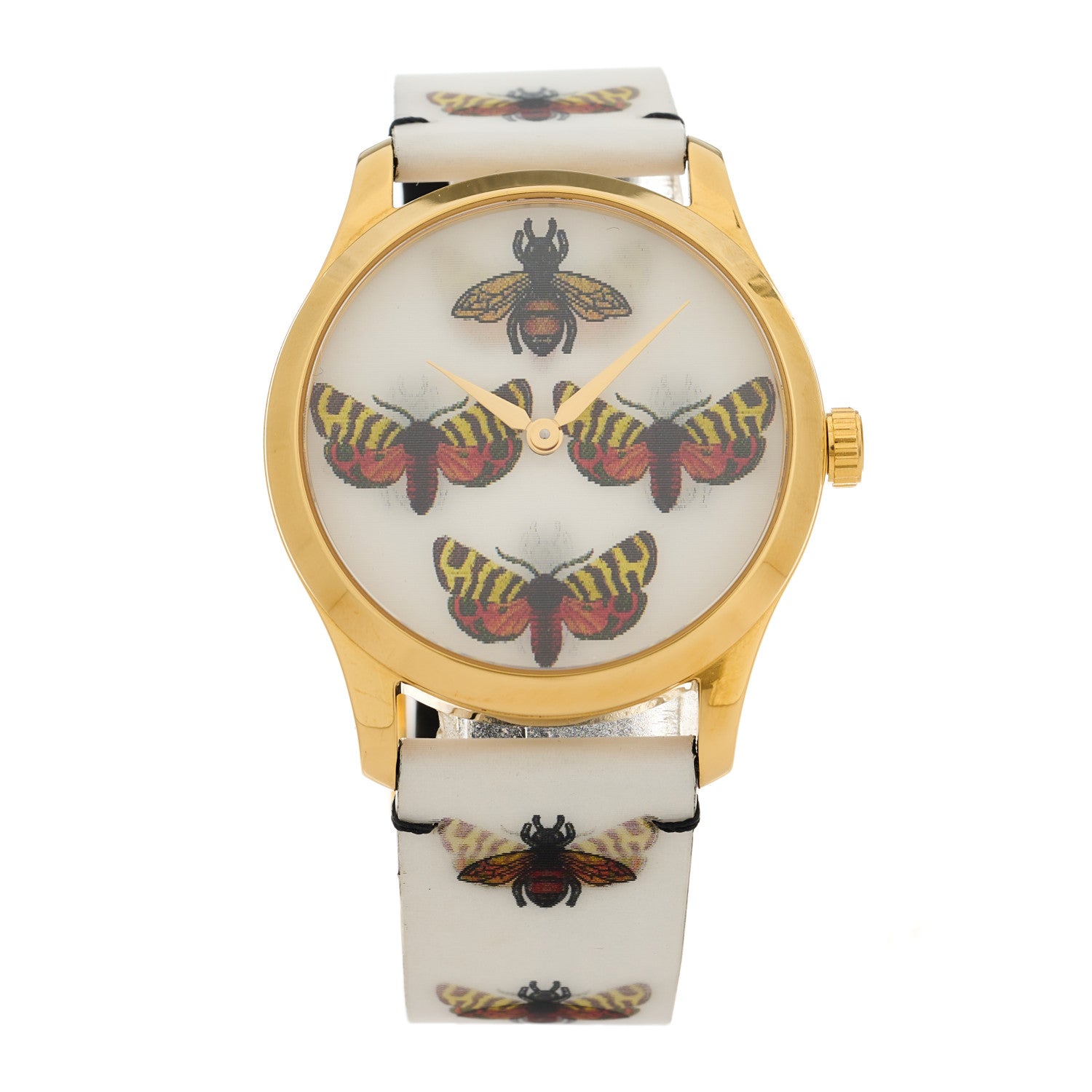 Gucci Stainless Steel Calfskin 38mm G-Timeless Bee Butterfly Hologram Quartz Watch 1 of 5