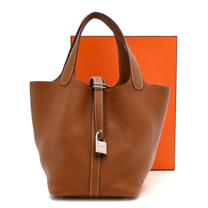 Hermes Taurillon Clemence Picotin Lock 18 PM Gold 11 of 11