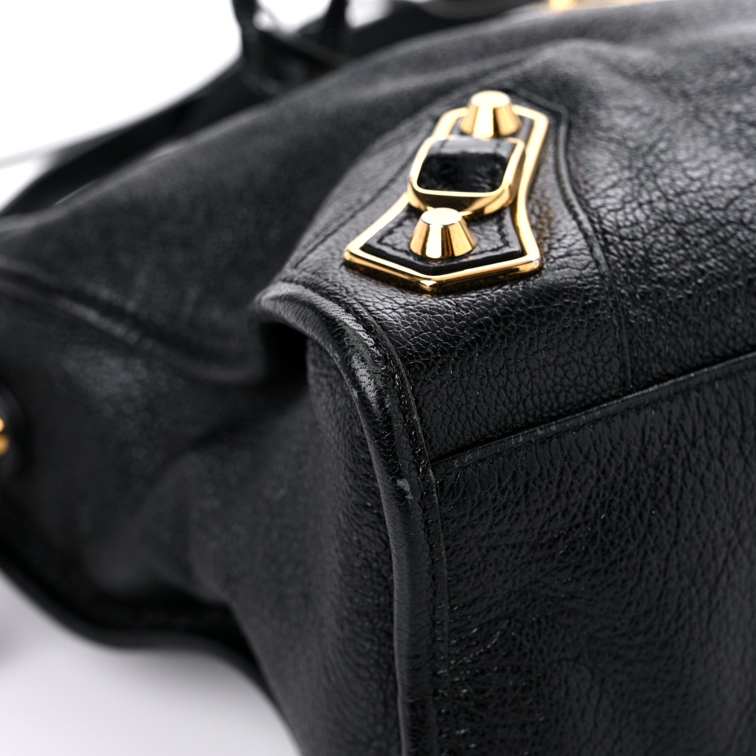 Balenciaga Chevre Gold Metallic Edge Hardware City Black 7 of 28