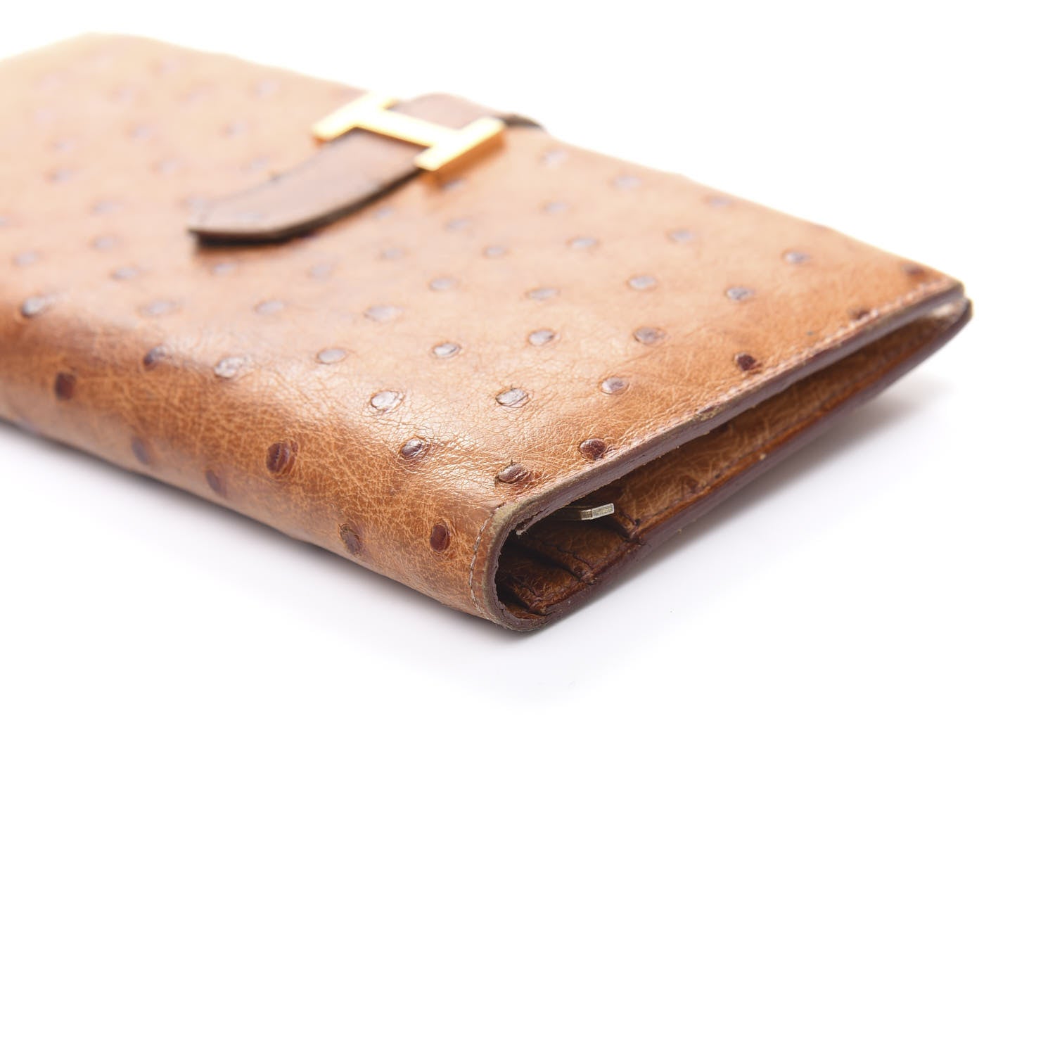 Hermes Ostrich Bearn Wallet Gold 11 of 15
