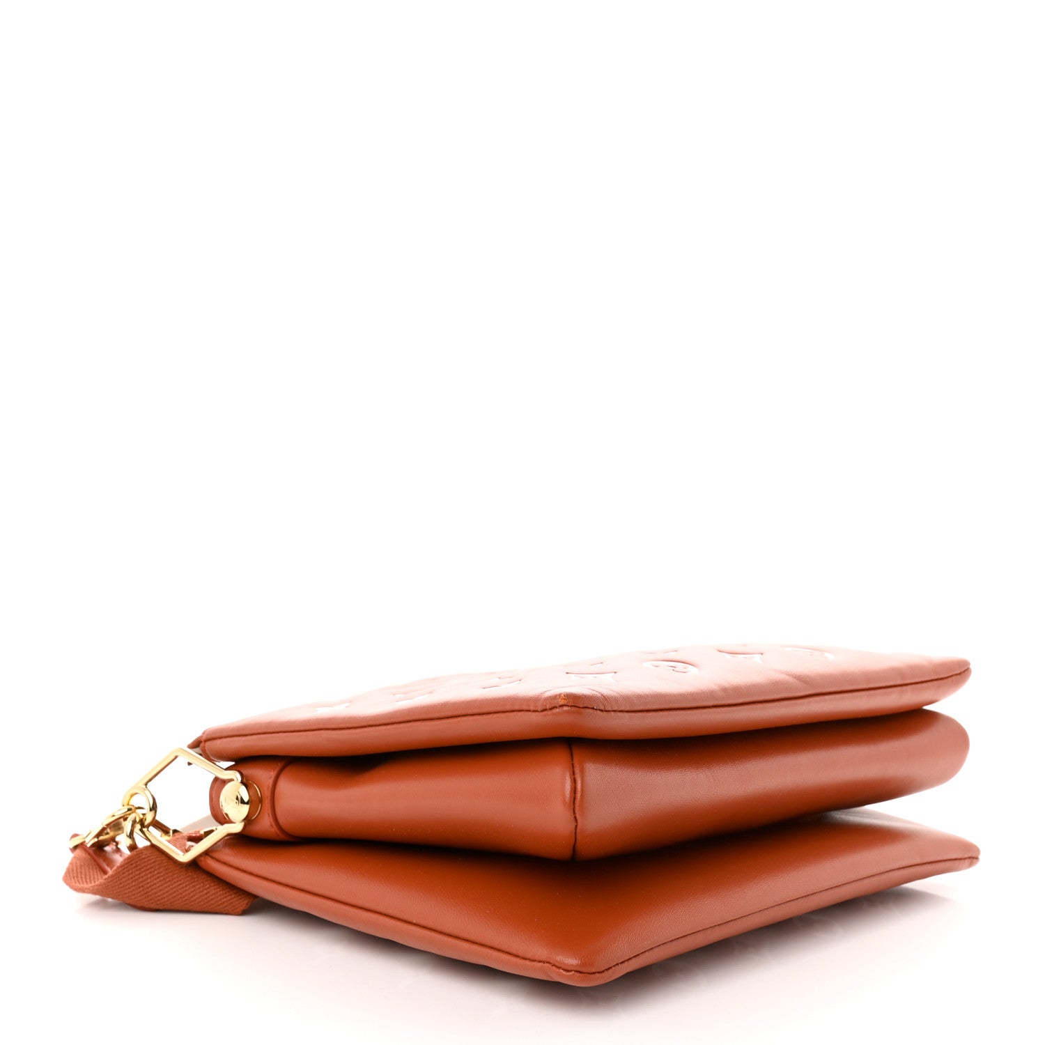 Louis Vuitton Lambskin Embossed Monogram Coussin PM Terracotta Brown 4 of 11