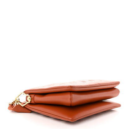 Louis Vuitton Lambskin Embossed Monogram Coussin PM Terracotta Brown 4 of 11