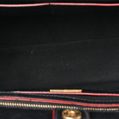 Prada Saffiano City Calfskin Bi-Color Tote Fuoco Black 5 of 16