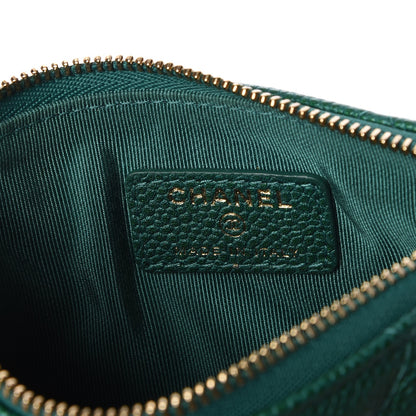 Chanel Caviar Quilted Small Cosmetic Case Green 6 of 7