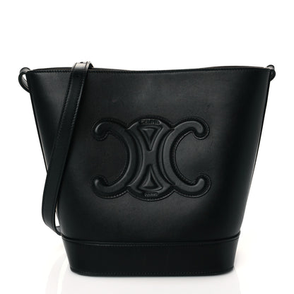 Celine Smooth Calfskin Triomphe Small Bucket Bag Black 1 of 10