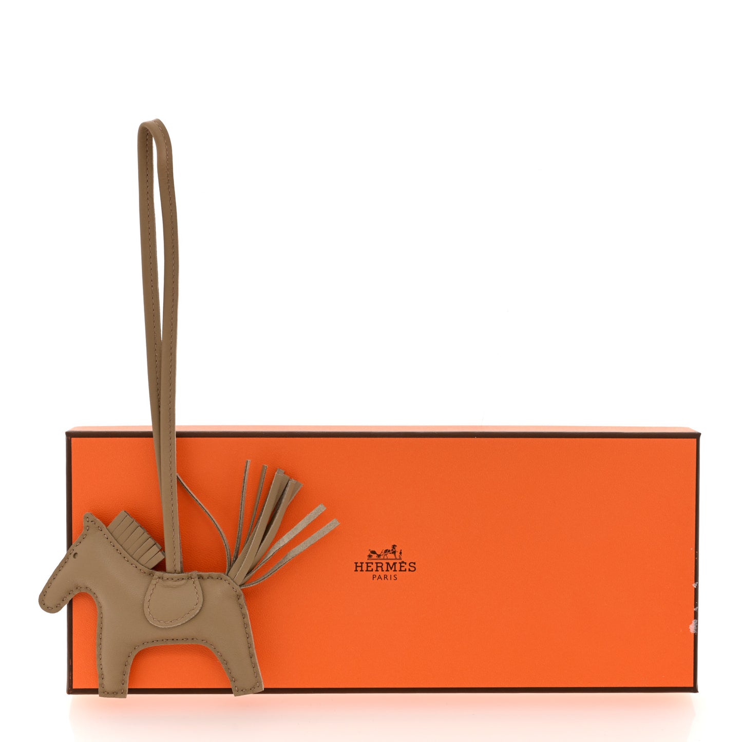 Milo Lambskin Grigri Rodeo Horse Bag Charm PM Beige Marfa