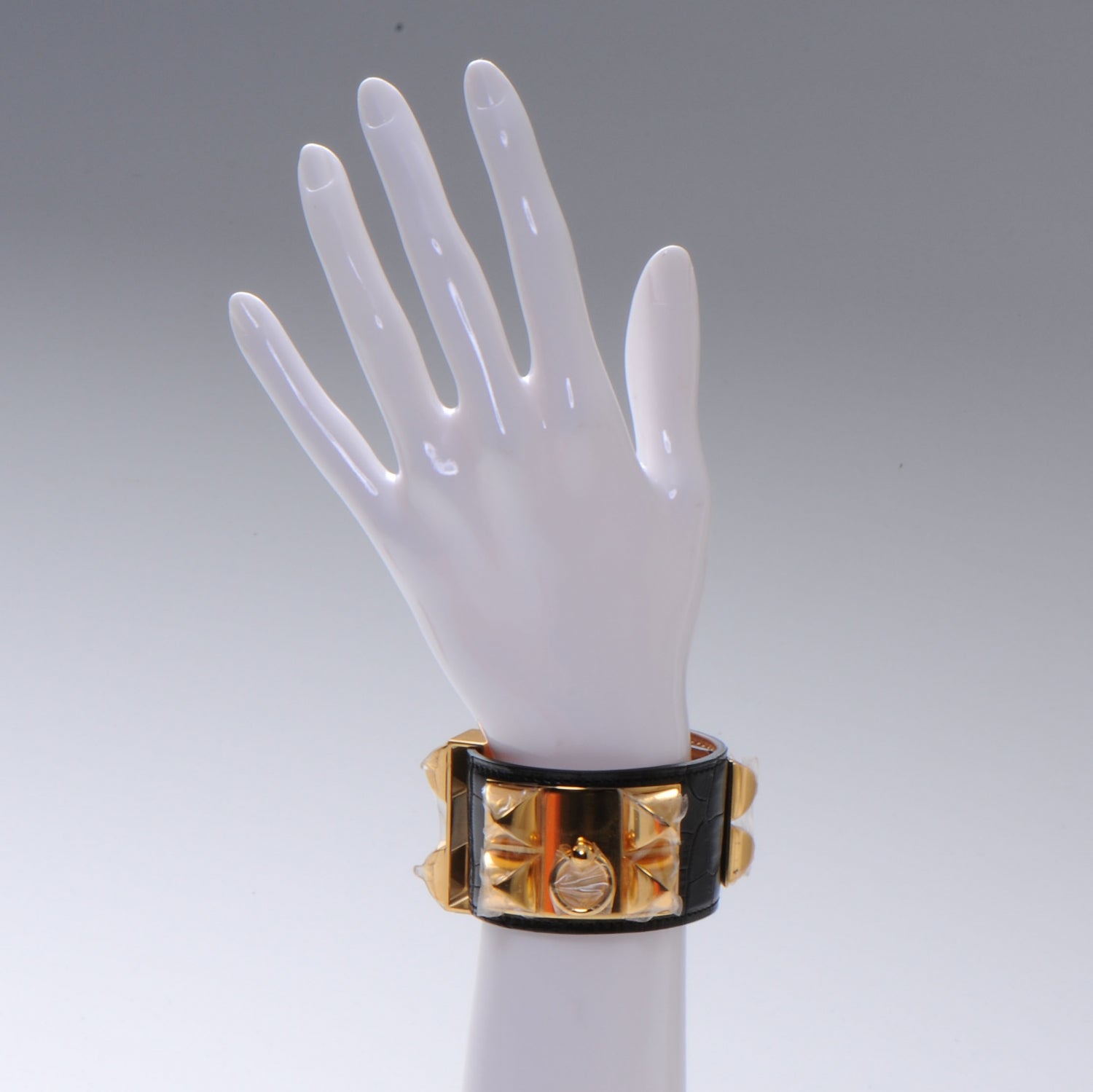 Hermes Matte Alligator Collier De Chien CDC Bracelet Black Small 2 of 5