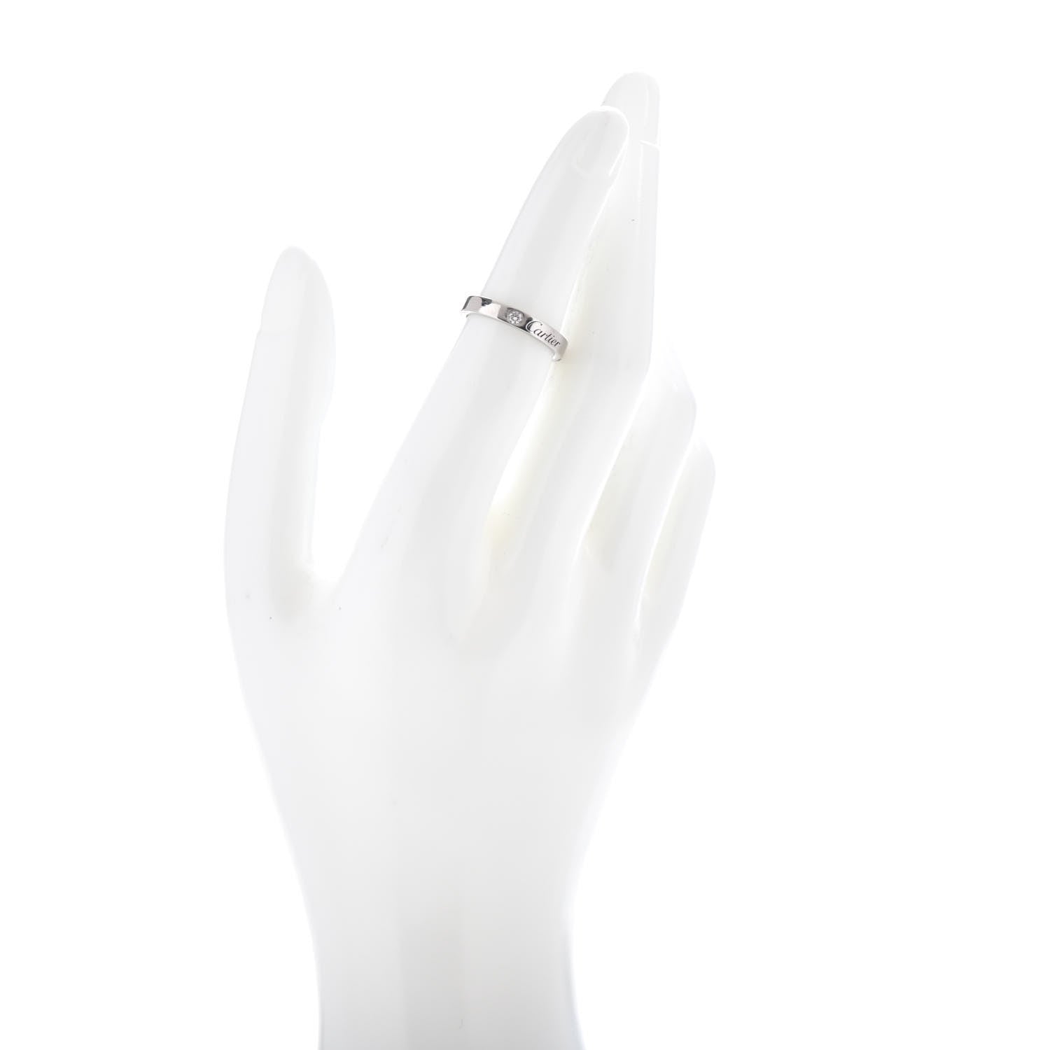 Cartier Platinum Diamond 3mm C De Cartier Wedding Band Ring 50 5.25 2 of 4