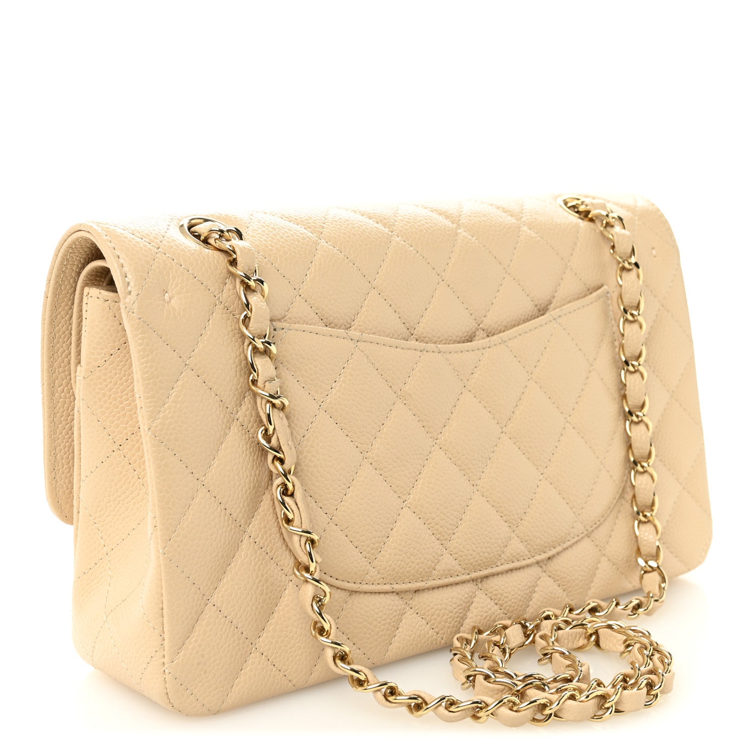 Chanel Caviar Quilted Medium Double Flap Beige 3 of 10