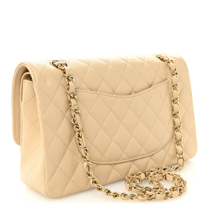 Chanel Caviar Quilted Medium Double Flap Beige 3 of 10
