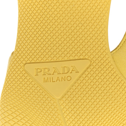 Prada Spazzolato Triangle Logo Pointed Toe 45mm Slingback Pumps 38 Ananas 6 of 8