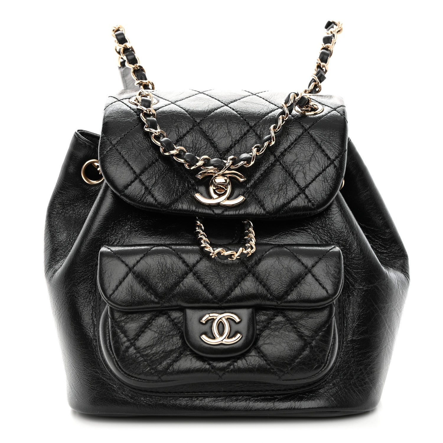 Chanel Lambskin Quilted Small Duma Drawstring Backpack Black 1 of 10