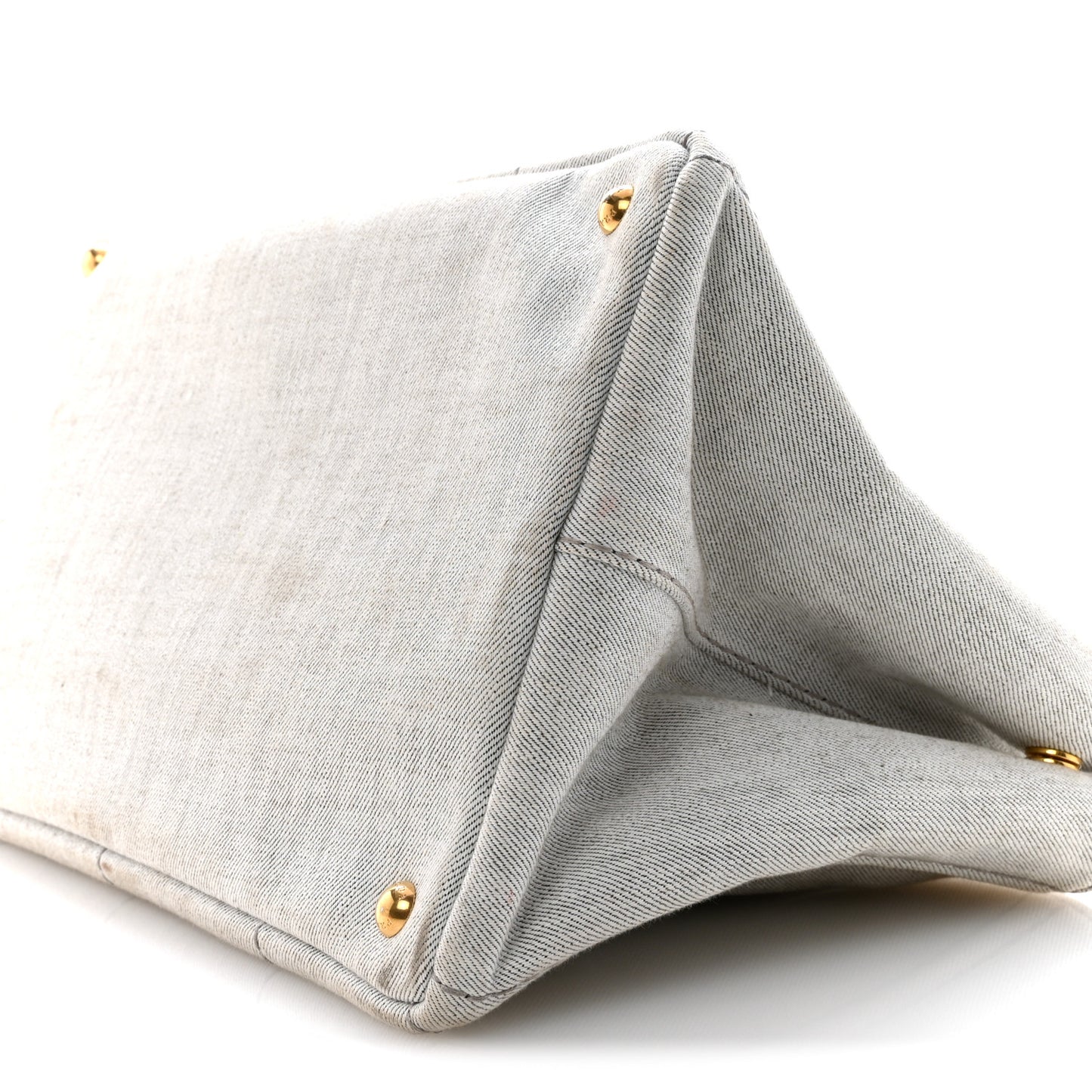 Denim Logo Tote White