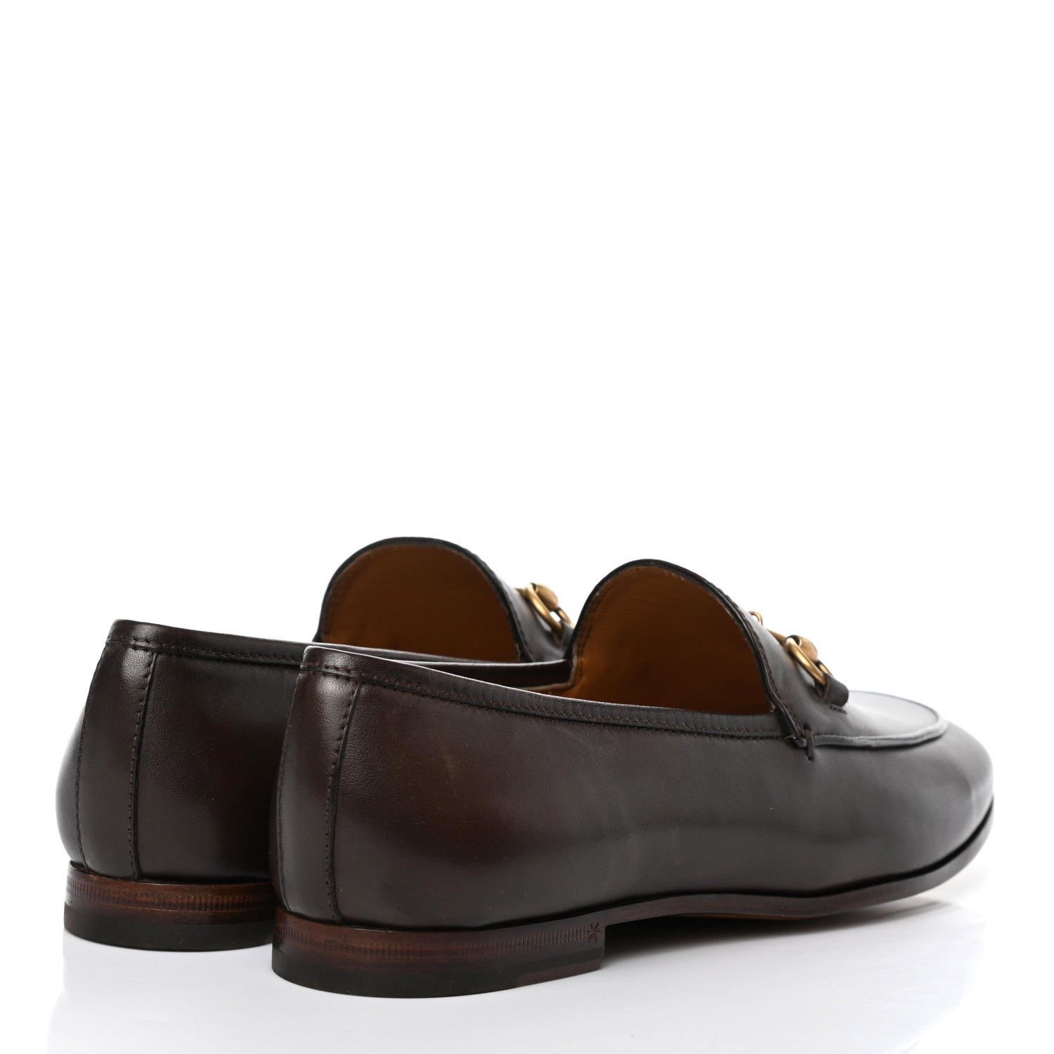 Gucci Calfskin Womens Jordaan Loafers 37 Fondente Brown 4 of 10