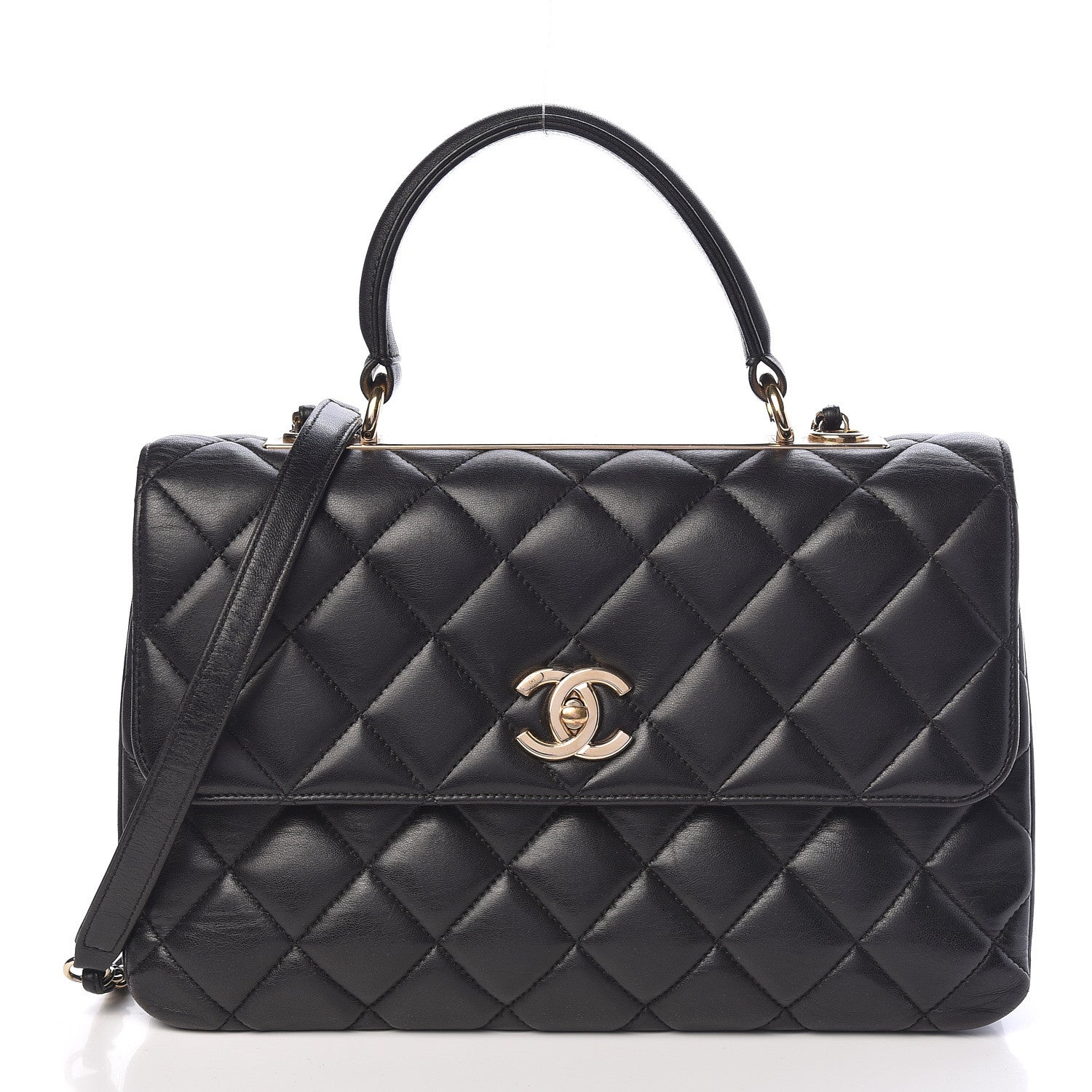 Chanel Lambskin Quilted Medium Trendy CC Flap Dual Handle Bag Black 1 of 10