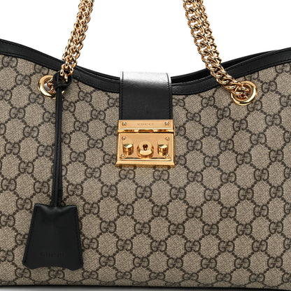 Gucci GG Supreme Monogram Medium Padlock Tote Black 7 of 9