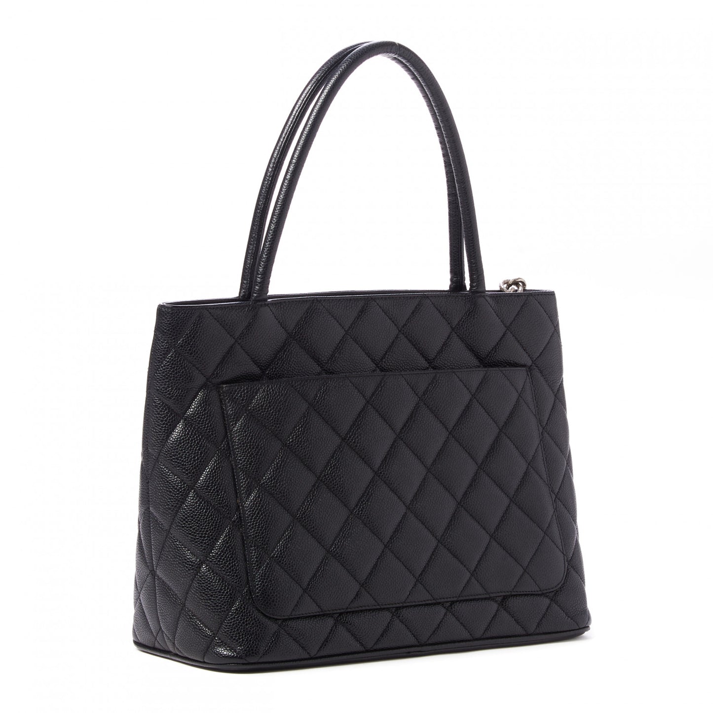 Caviar Quilted Medallion Tote Black