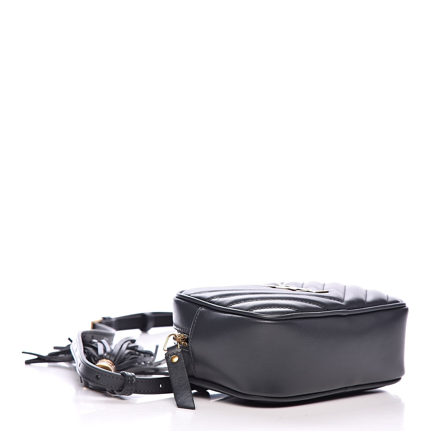 Saint Laurent Calfskin Matelasse Monogram Lou Belt Bag Dark Smog 4 of 10
