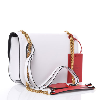 Valentino Garavani Smooth Calfskin Small VLock Shoulder Bag Bianco Ottico Rouge Pur 3 of 9