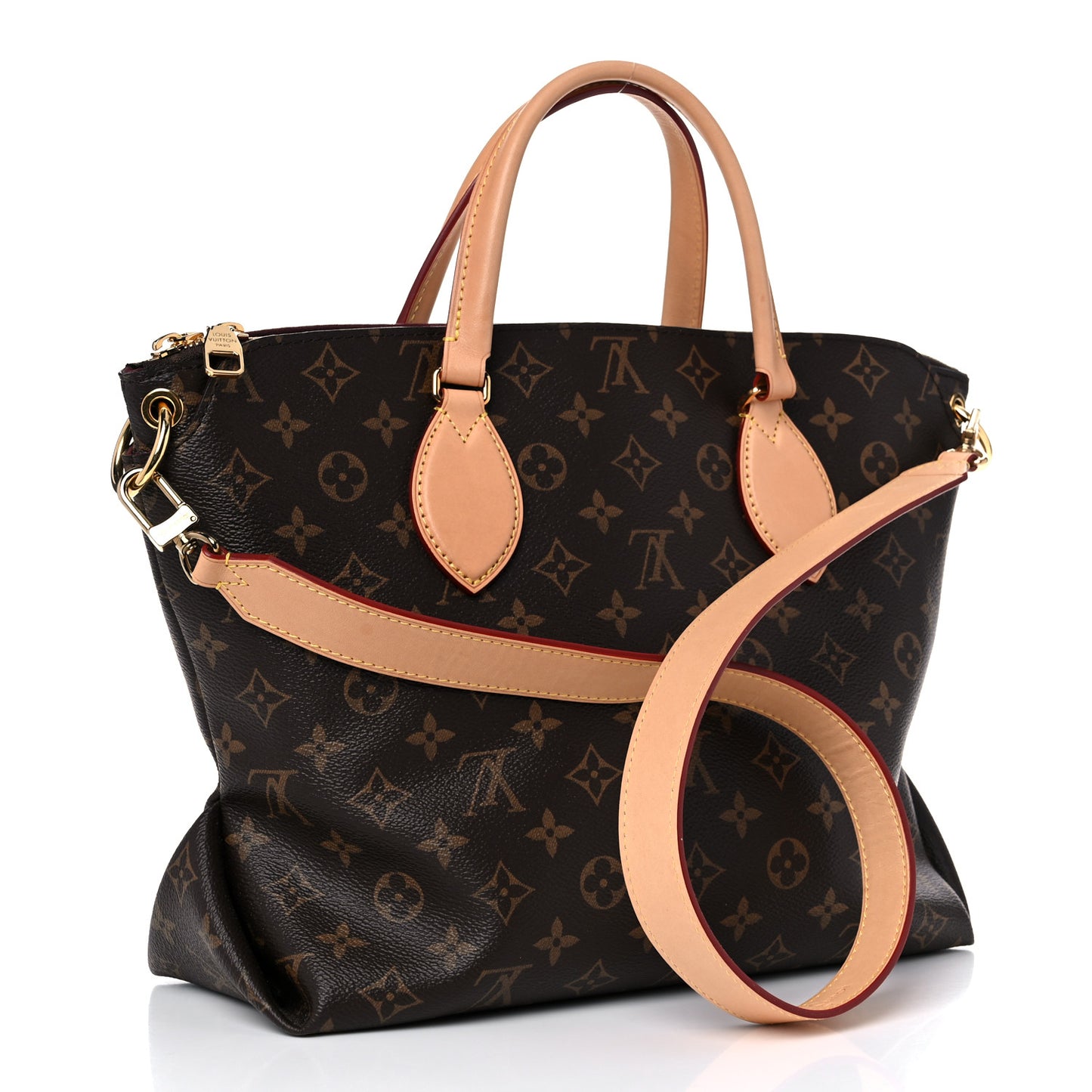 Monogram Flower Zipped Tote MM Beige