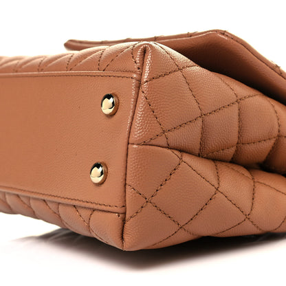 Chanel Caviar Quilted Mini Coco Handle Flap Brown 10 of 11