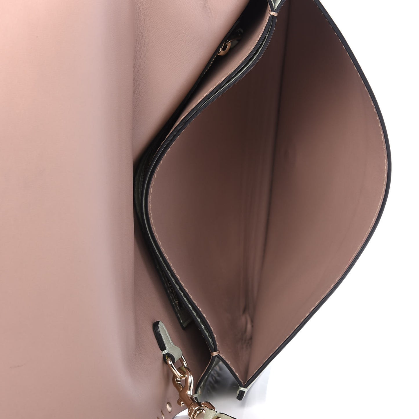 Nappa Rockstud Wristlet Clutch Water Green
