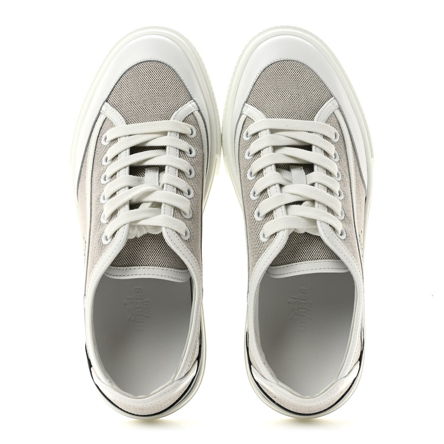 Canvas Calfskin Get Sneakers 38 Prunoir Blanc