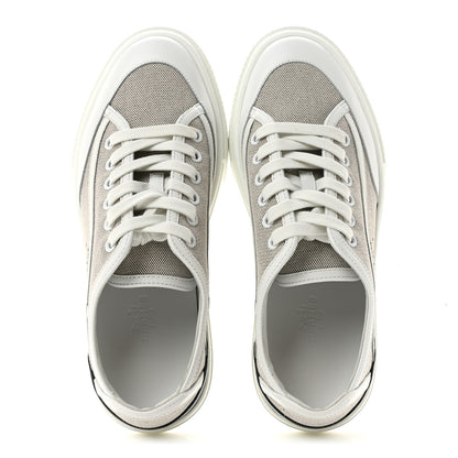 Hermes Canvas Calfskin Get Sneakers 38 Prunoir Blanc 2 of 11