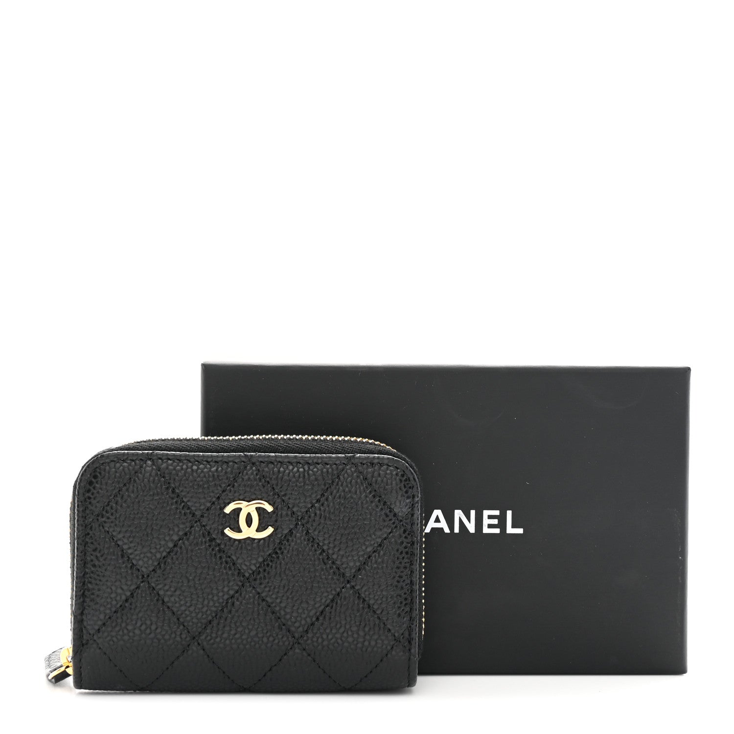 Chanel Caviar Quilted Zip Coin Purse Black 8 of 8