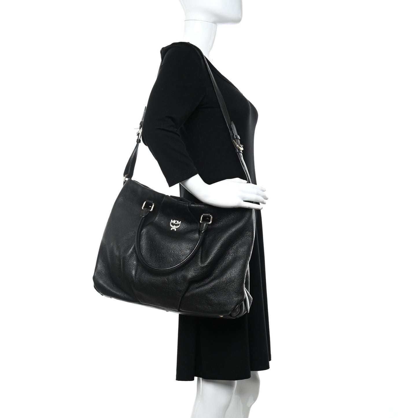 Calfskin Ottomar Monogram Tote Black