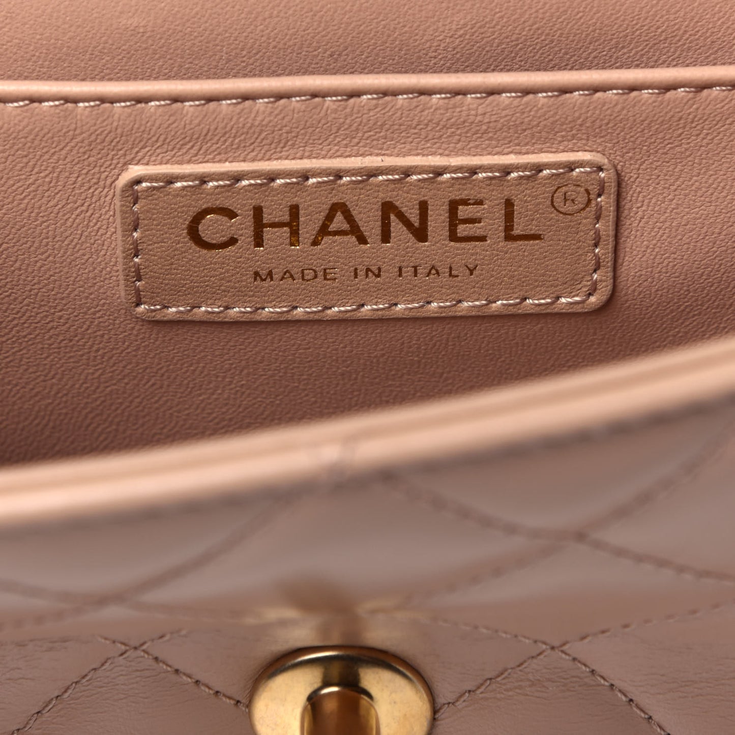 Calfskin Quilted Perfect Fit Flap Beige