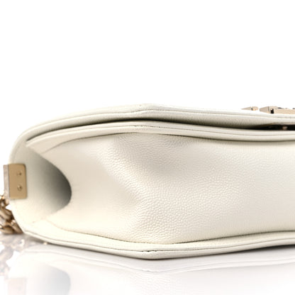 Chanel Caviar Quilted Medium Boy Flap White 8 of 10