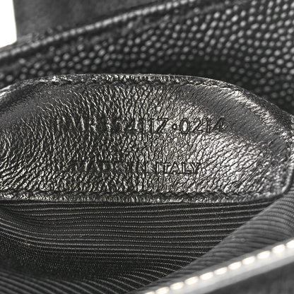 Saint Laurent Grain De Poudre Matelasse Chevron Monogram Shopping Bag Black 7 of 11