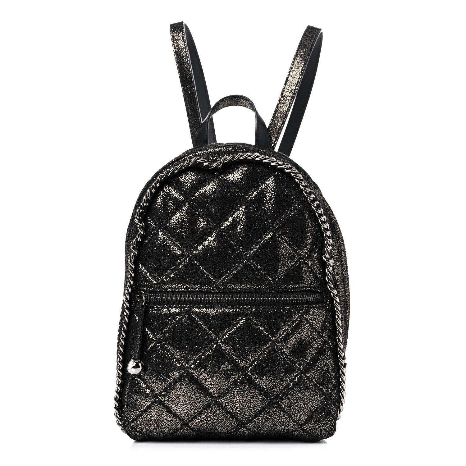 Stella McCartney Metallic Shaggy Deer Quilted Mini Falabella Backpack 1 of 9