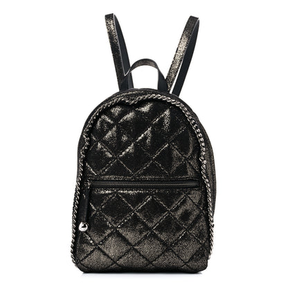 Stella McCartney Metallic Shaggy Deer Quilted Mini Falabella Backpack 1 of 9