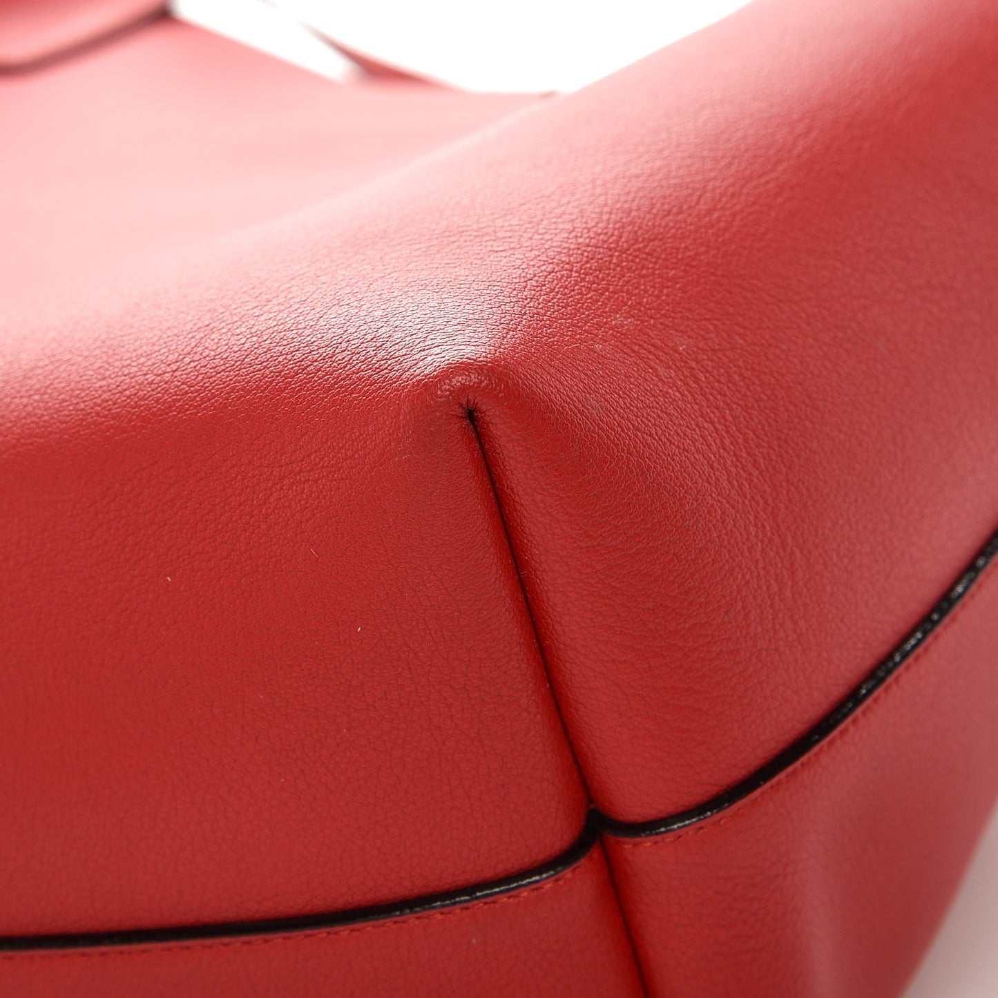 Calfskin Large Shopping Tote Red
