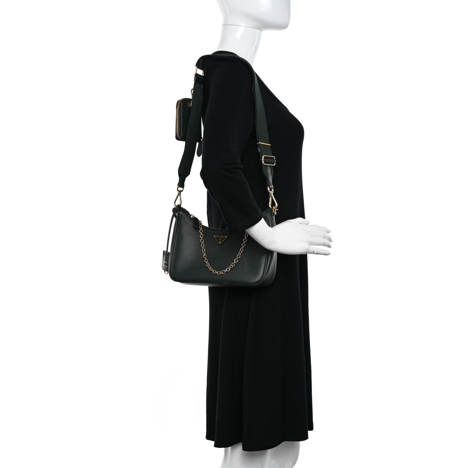 Prada Saffiano Lux Re-Edition 2005 Shoulder Bag Smeraldo 2 of 15