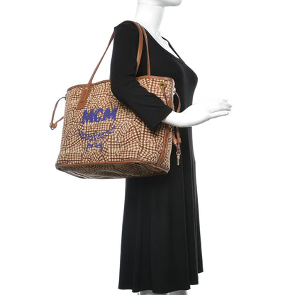 MCM Visetos Medium Liz Reversible Shopper Tote Cognac 3 of 39