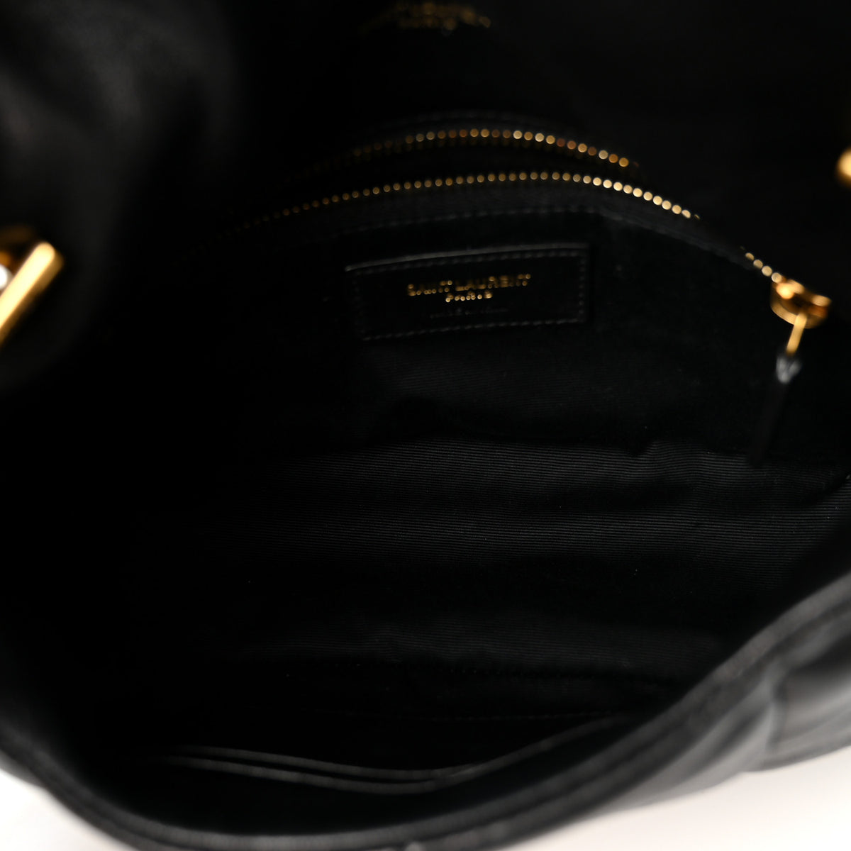 Lambskin Quilted Toy Loulou Puffer Monogram Chain Satchel Black