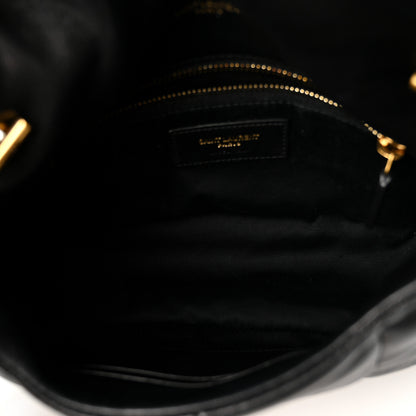 Saint Laurent Lambskin Quilted Toy Loulou Puffer Monogram Chain Satchel Black 5 of 11