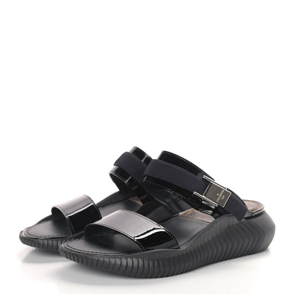 Louis Vuitton Patent Monogram Sandals 36 Black 7 of 13