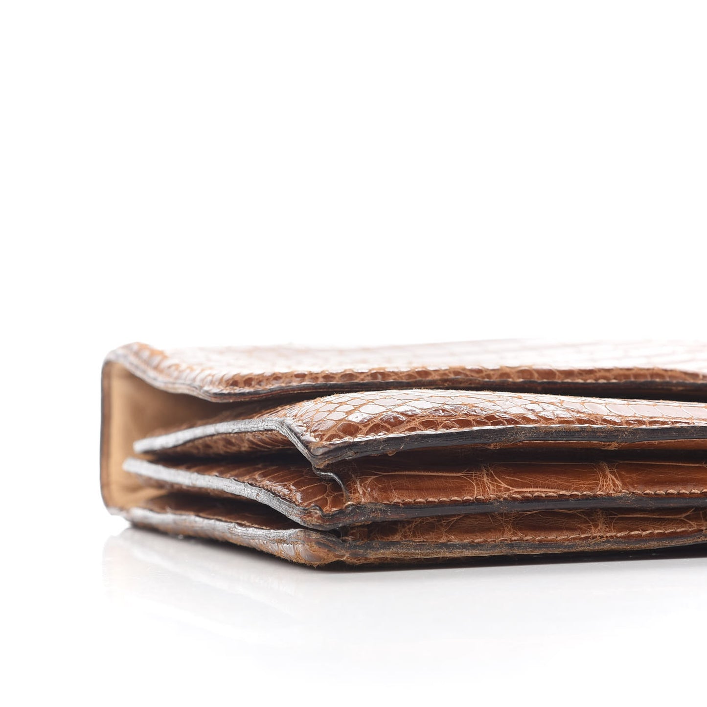 Shiny Porosus Crocodile Sac Chaine d Ancre Fauve