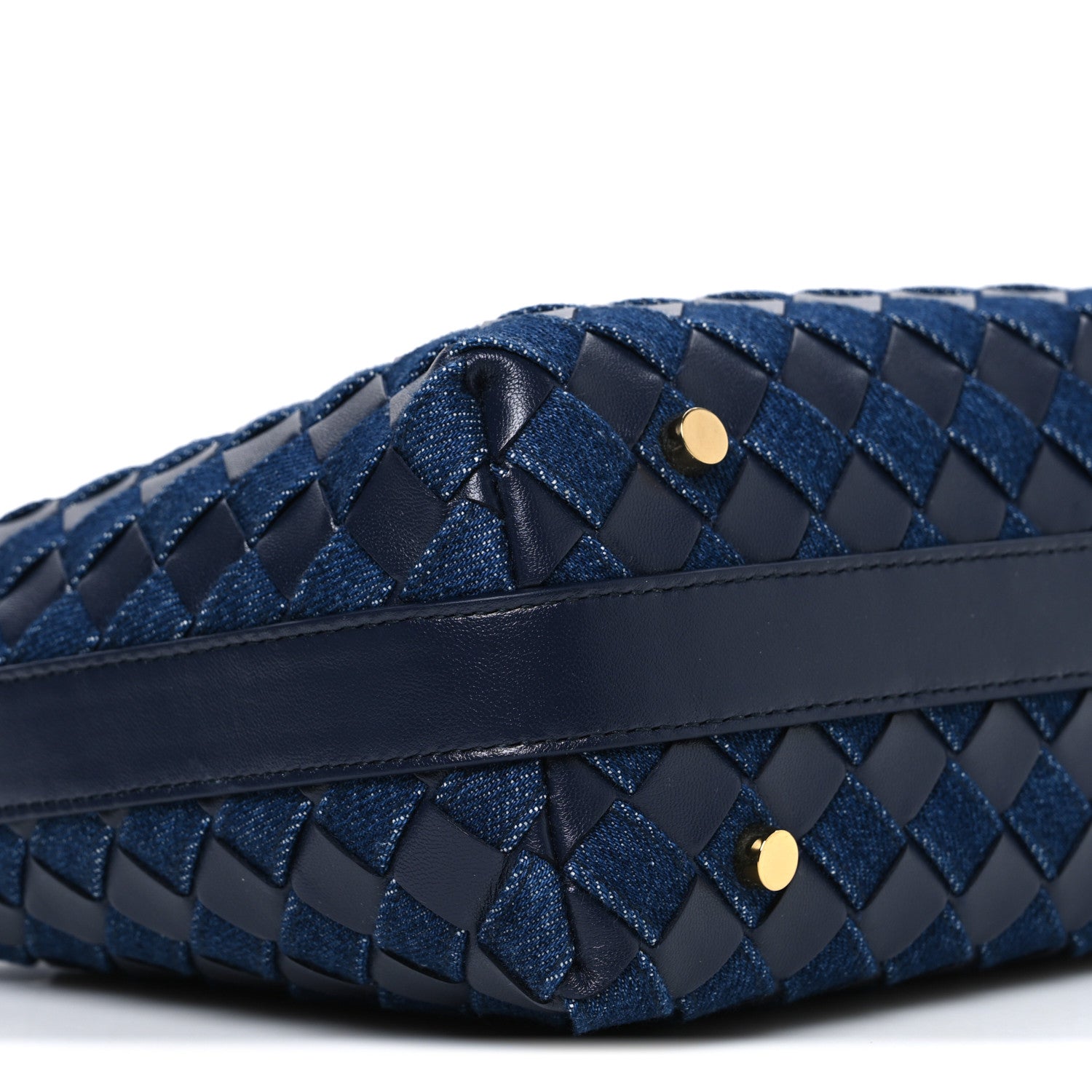 Bottega Veneta Nappa Denim Intrecciato Mini Wallace Abyss Indigo