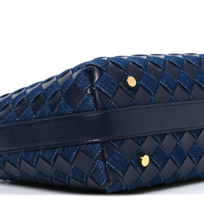Bottega Veneta Nappa Denim Intrecciato Mini Wallace Abyss Indigo 10 of 11