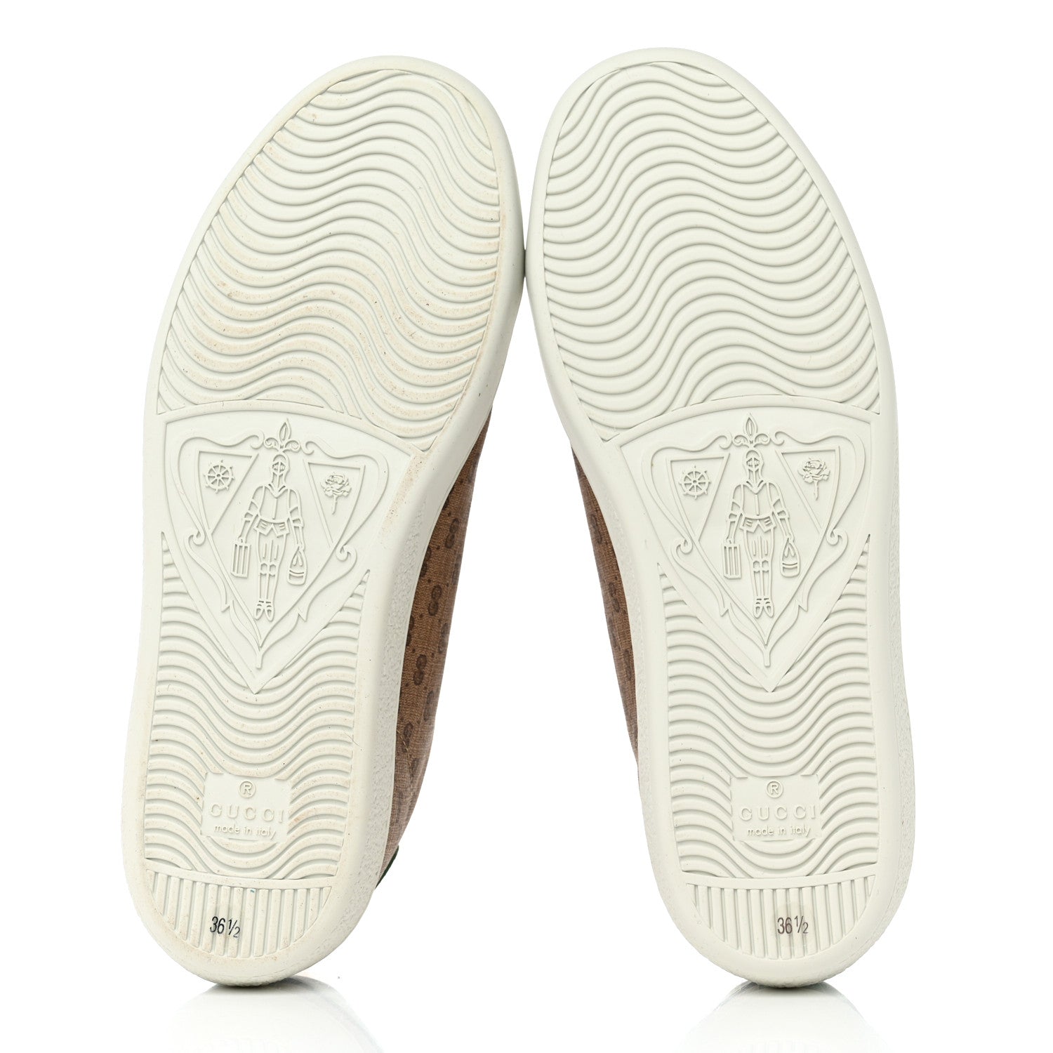 Gucci X DISNEY Mini Vintage GG Supreme Monogram Mickey Mouse Ace Sneakers 36.5 Beige Vintage Sun Oil New Shamarock 5 of 8