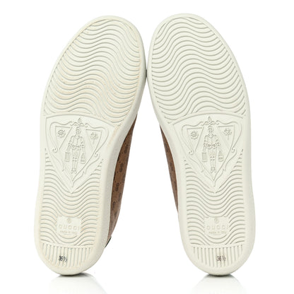 Gucci X DISNEY Mini Vintage GG Supreme Monogram Mickey Mouse Ace Sneakers 36.5 Beige Vintage Sun Oil New Shamarock 5 of 8