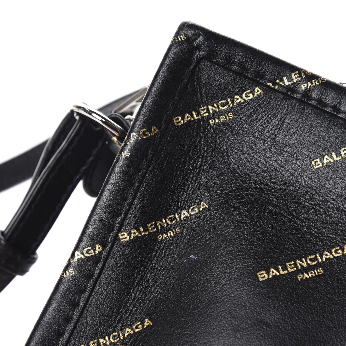 Calfskin Allover Logo Bazar Pochette Crossbody Black Gold