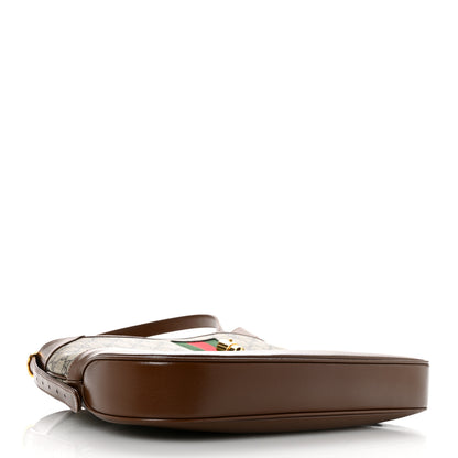 Gucci GG Supreme Monogram Azalea Calfskin Web Medium Jackie 1961 Hobo Beige Ebony Brown Sugar 4 of 14