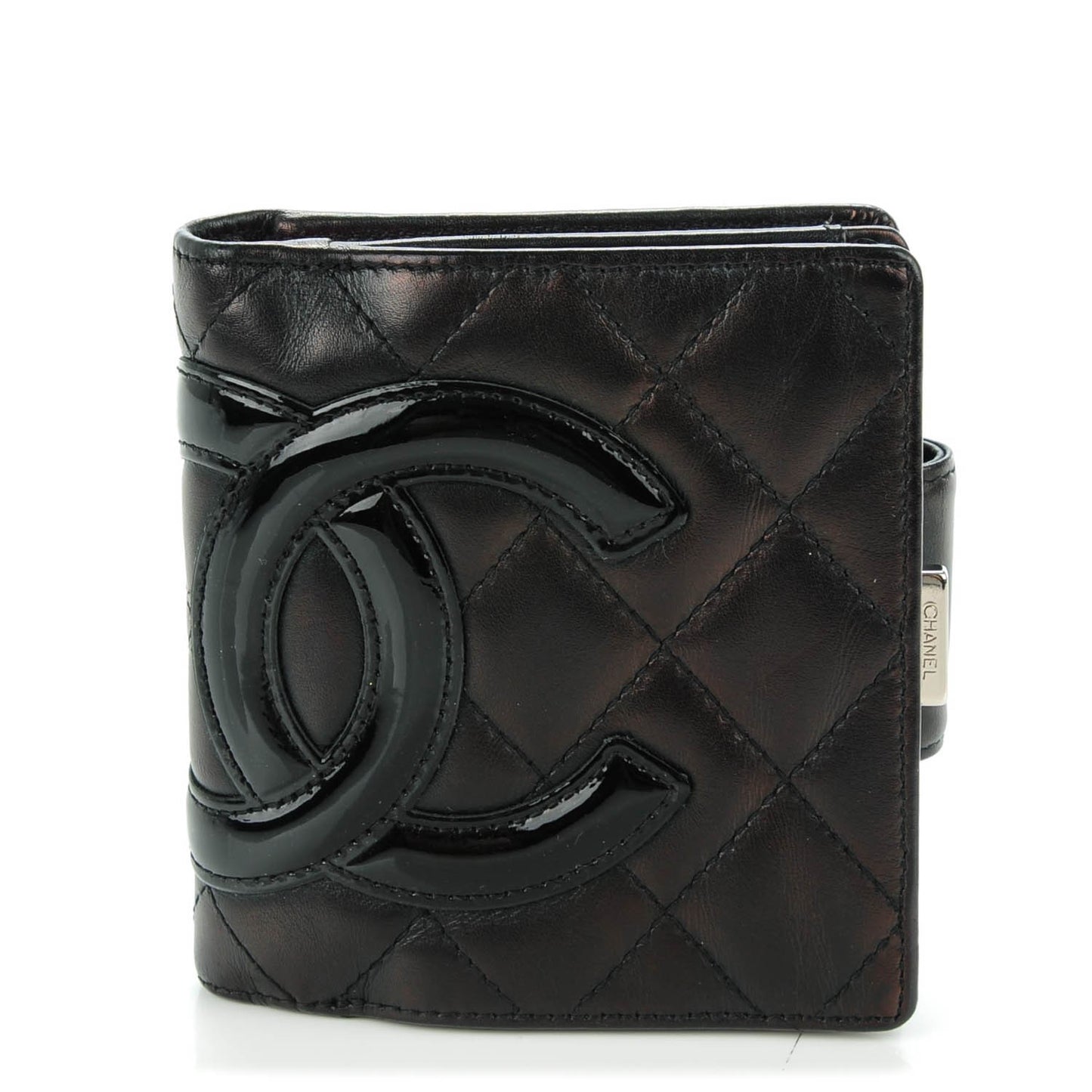 Calfskin Quilted Cambon Bi-Fold Wallet Black